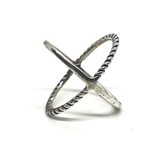 CAROLYN POLLACK RELIOS STERLING SILVER TWIST X RING SIZE 5.5 SIGNED 925 - Picture 1 of 16